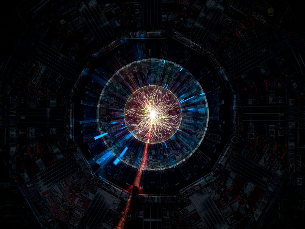 Illustration of possible collision even in the Large Hadron Collider 