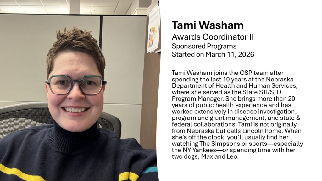 Tami WashamAwards Coordinator IISponsored ProgramsStarted on March 11, 2026