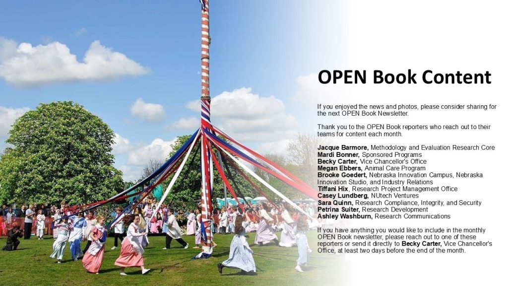 If you enjoyed the news and photos, please consider sharing for the next OPEN Book Newsletter. Thank you to the OPEN Book reporters who reach out to their teams for content each month. 
