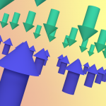 rendering of opposing magnetic poles in an antiferromagnet