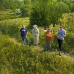 William Belcher, LuAnn Wandsnider, Sophia Perdikaris and Kat Krutak-Bickert at Reller Prairie Field Station