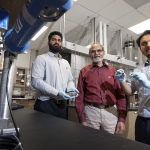 Abhijeet Prasad, Ravi Saraf and Aashish Subedi in lab