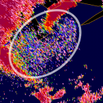 radar from Tropical Storm Beta after making landfill near Corpus Christi, Texas