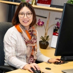 HyeonJin Yoon at computer