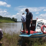 Steven Thomas, Alex Flecker and Suresh Suthi in Amazon River basin