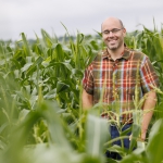 James Schnable in corn field