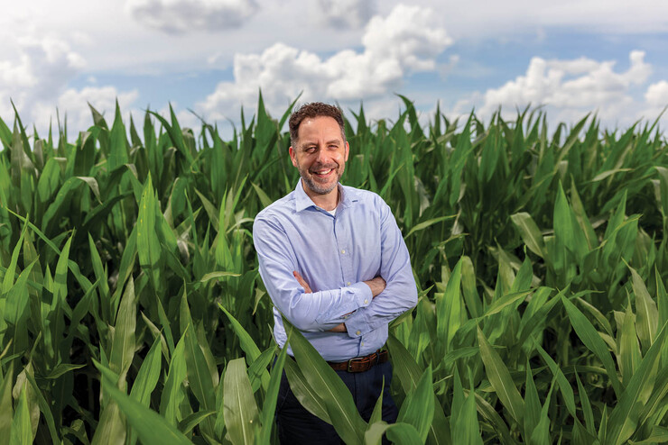 Nick Brozovic in corn field