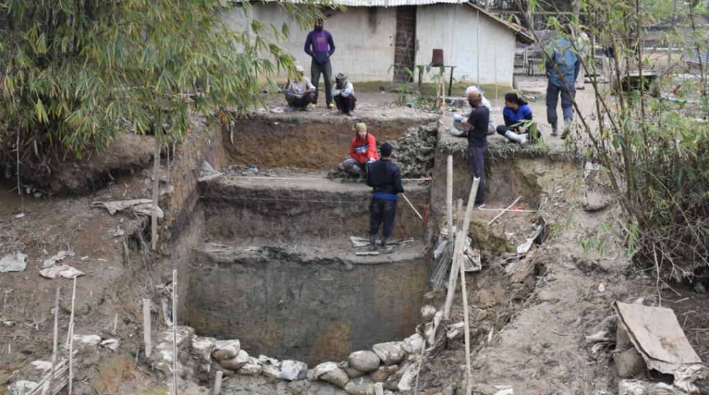 Excavation team in northeastern India