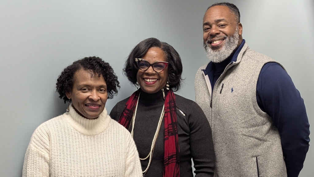 Lorna Dawes, associate professor in University Libraries; Charlene Maxey-Harris, associate dean of libraries; and John Goodwin, Malone Center director.