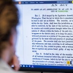 student looking at computer screen