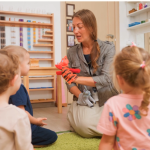 teacher with preschoolers